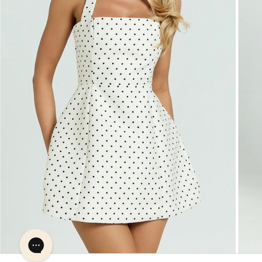 Showpo Monochrome Polka Dot Mini Dress